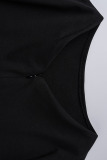 Black Celebrities zipper Solid Fluorescent Plus Size