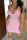 Pink Sexy Solid Patchwork See-through Spaghetti Strap Sleeveless Two Pieces