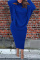 Blue Fashion Casual Solid Patchwork Slit Asymmetrical Turtleneck Long Sleeve Two Pieces