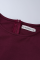Burgundy Casual Solid Patchwork O Neck Straight Dresses