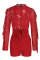 Red Sexy Solid Hollowed Out Patchwork See-through Half A Turtleneck Regular Jumpsuits