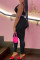 Black Sexy Casual Solid Vests Pants U Neck Sleeveless Two Pieces