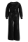 Black Casual Patchwork Sequins V Neck Plus Size Jumpsuits