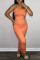 Orange Sexy Casual Solid Basic U Neck Vest Dress