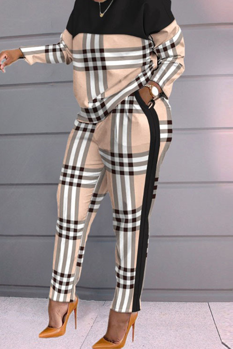 Casual Geometric Printing Long Sleeve Two Pieces(9 Colors)