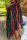 Colour Casual Print Patchwork Halter Irregular Dress Dresses