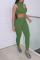 Green Casual Sportswear Solid Hollowed Out Patchwork O Neck Sleeveless Two Pieces