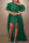 Green Elegant Solid Patchwork Oblique Collar Evening Dress Dresses
