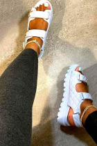 White Sexy Casual Split Joint Metal Accessories Decoration Opend Out Door Sport Shoes