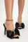 Black Fashion Sexy Elegant Patchwork With Bow Opend Out Door Wedges Shoes