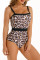 Leopard Print Fashion Sexy Print Leopard Split Joint Backless Swimwears