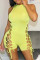 Yellow Fashion Sexy Solid Bandage Hollowed Out O Neck Skinny Romper