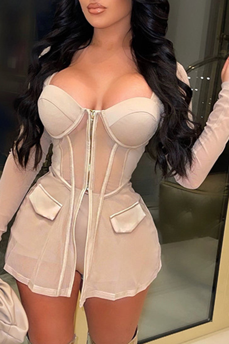 Sexy Vacation Solid Color Messenger Knotted Irregular Oblique Collar Long Sleeve Two Pieces