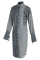 Black Gray Fashion Casual Striped Print Split Joint Frenulum Turndown Collar Shirt Dress (Without Belt)
