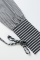 Black Gray Fashion Casual Striped Print Split Joint Frenulum Turndown Collar Shirt Dress (Without Belt)