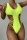 Fluorescent Yellow Fashion Sexy Solid Hollowed Out Backless Swimwears (Without Paddings)