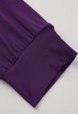 Purple Sexy Solid Hollowed Out V Neck Pencil Skirt Dresses