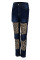 Medium Blue Street Print Leopard Hollowed Out Patchwork High Waist Regular Denim Jeans