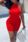 Red Sexy Solid Split Joint Halter Regular Jumpsuits