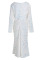 White Elegant Solid Sequins Patchwork V Neck Evening Dress Plus Size Dresses