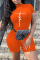 Orange Fashion Casual Print Basic Turtleneck Skinny Jumpsuits