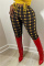 Yellow Fashion Casual Print Basic Skinny High Waist Pencil Trousers