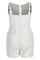White Fashion Sexy Solid Backless Strap Design Strapless Skinny Romper