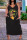 Black Fashion Sexy Plus Size Print Backless Spaghetti Strap Long Dress