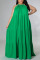 Green Sexy Solid Patchwork Spaghetti Strap Straight Plus Size Dresses