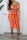 Orange Fashion Sexy Solid Patchwork See-through Backless Spaghetti Strap Sleeveless Dress