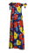 Blue Sexy Bohemian Floral Strap Design Off the Shoulder Maxi Dresses