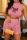 Pink Sexy Casual Letter Bandage See-through Mesh O Neck Sleeveless Two Pieces