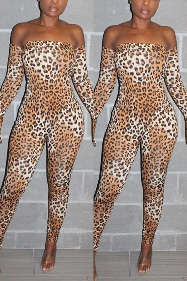 Leopard print Sexy Leopard grain Long Sleeve Wrapped 