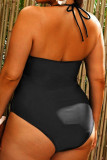 Multicolor Fashion Sexy Print Solid Bandage Backless Plus Size Swimwear (With Paddings)