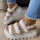 White Casual Patchwork Metal Accessories Decoration Opend Comfortable Out Door Wedges Shoes