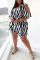 Green Fashion Casual Striped Print Hollowed Out V Neck Regular Jumpsuits