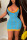 Lake Blue Sexy Print Patchwork Spaghetti Strap Pencil Skirt Dresses