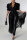 Black Fashion Casual Solid Split Joint Mesh Turndown Collar Shirt Dress