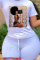 Gold Fashion Casual Print Basic O Neck T-Shirts