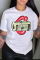 Pale Red Fashion Casual Lips Printed Basic O Neck T-Shirts