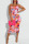 Pink Sexy Geometric Print Split Joint Spaghetti Strap One Step Skirt Dresses