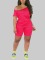 Red Fashion Sexy Solid Two Piece Suits Plus Size Two Pieces