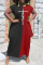 Black Fashion Casual Print Patchwork Asymmetrical O Neck Short Sleeve Dress