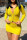 Yellow Fashion Sexy Solid Split Joint Turndown Collar Long Sleeve Two Pieces