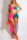 Pink Fashion Sexy Solid Patchwork Backless Strapless Sleeveless Two Pieces