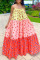 Pink Casual Sweet Print Split Joint Spaghetti Strap A Line Dresses