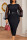 Black Fashion Casual Solid Patchwork O Neck Long Sleeve Dresses (Without Belt)
