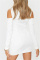 White Fashion Casual Solid Hollowed Out Patchwork V Neck Pencil Skirt Dresses