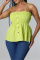 Light Green Sexy Casual Solid Backless Spaghetti Strap Tops
