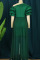 Green Elegant Solid Patchwork Oblique Collar Evening Dress Dresses